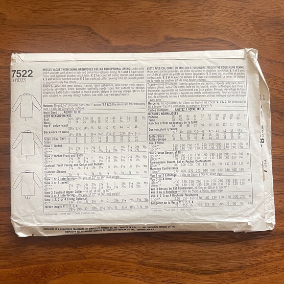 4 L/XL/XXL Sewing Patterns Lot Simplicity - Picture 7 of 9